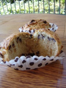 muffin al cocco banana e cioccolato